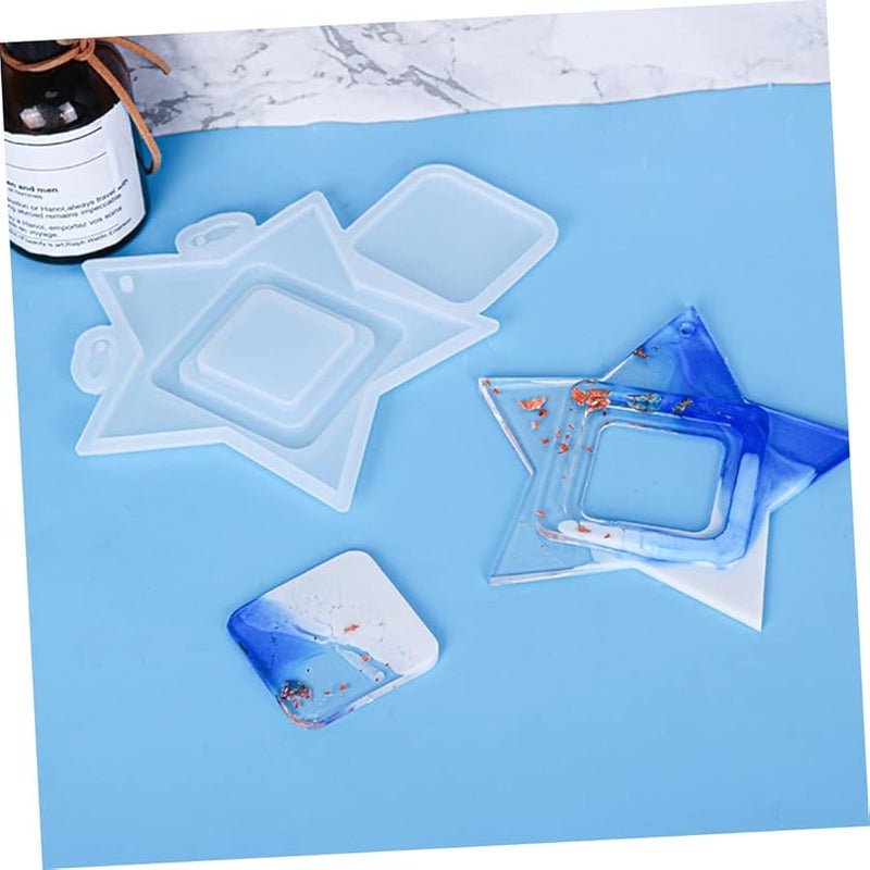 Star Shape Epoxy Photo Frame Mold 2pcs Flexible Craft Casting Molds For Custom Decorations - Image 3